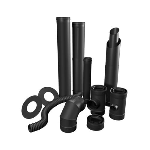 Kit coaxial horizontal de salida a fachada Ø80/125 mm para estufa de pellets estanca KIT-JJ01-08MN